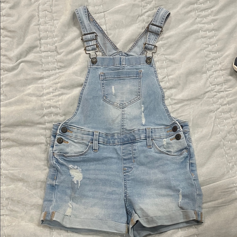 SO Light Denim Short Overalls girls size 12